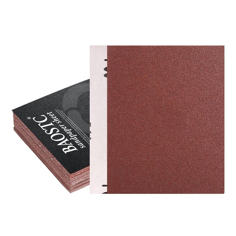 BAOSTC 1/4 Sandpaper Sheet,4-1/2"*5-1/2" Assorted 60-80-120,50PACK - Image 2