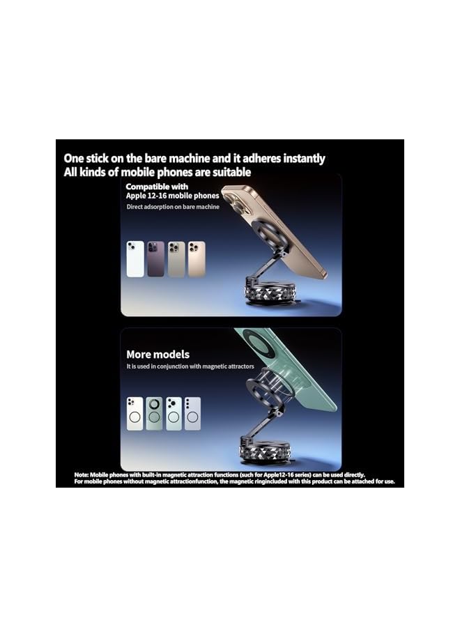 Green Tiger For Mag-Safe Car Mount, Magnetic Car Phone Holder with Vacuum Suction Cup, 360 Rotation Foldable Phone Holder in Car, Windshield/Dashboard Mobile Holder Car for iPhone 16 Pro Max 15 14 13 12 - Image 3