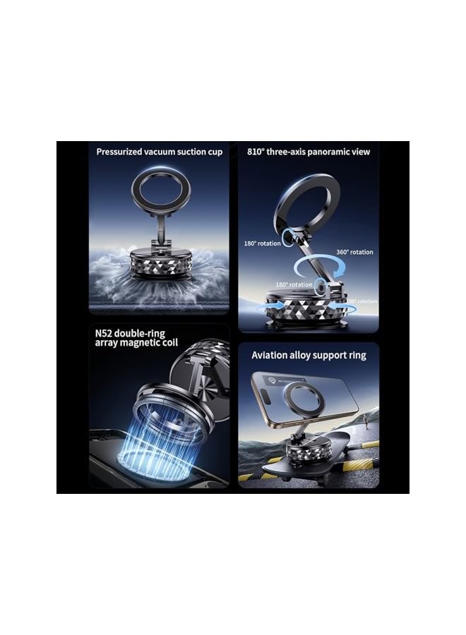 Green Tiger For Mag-Safe Car Mount, Magnetic Car Phone Holder with Vacuum Suction Cup, 360 Rotation Foldable Phone Holder in Car, Windshield/Dashboard Mobile Holder Car for iPhone 16 Pro Max 15 14 13 12 - Image 2