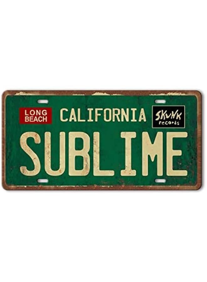Vintage Metal Tin Sign Long Beach California Sublime Poster Grunge Hippie Room Decor Rock Band Posters Sublime Tapestry Funny Street Signs For Bedroom Wall Aesthetic 90s Bathroom Sign 12 X 6 Inch - Image 1