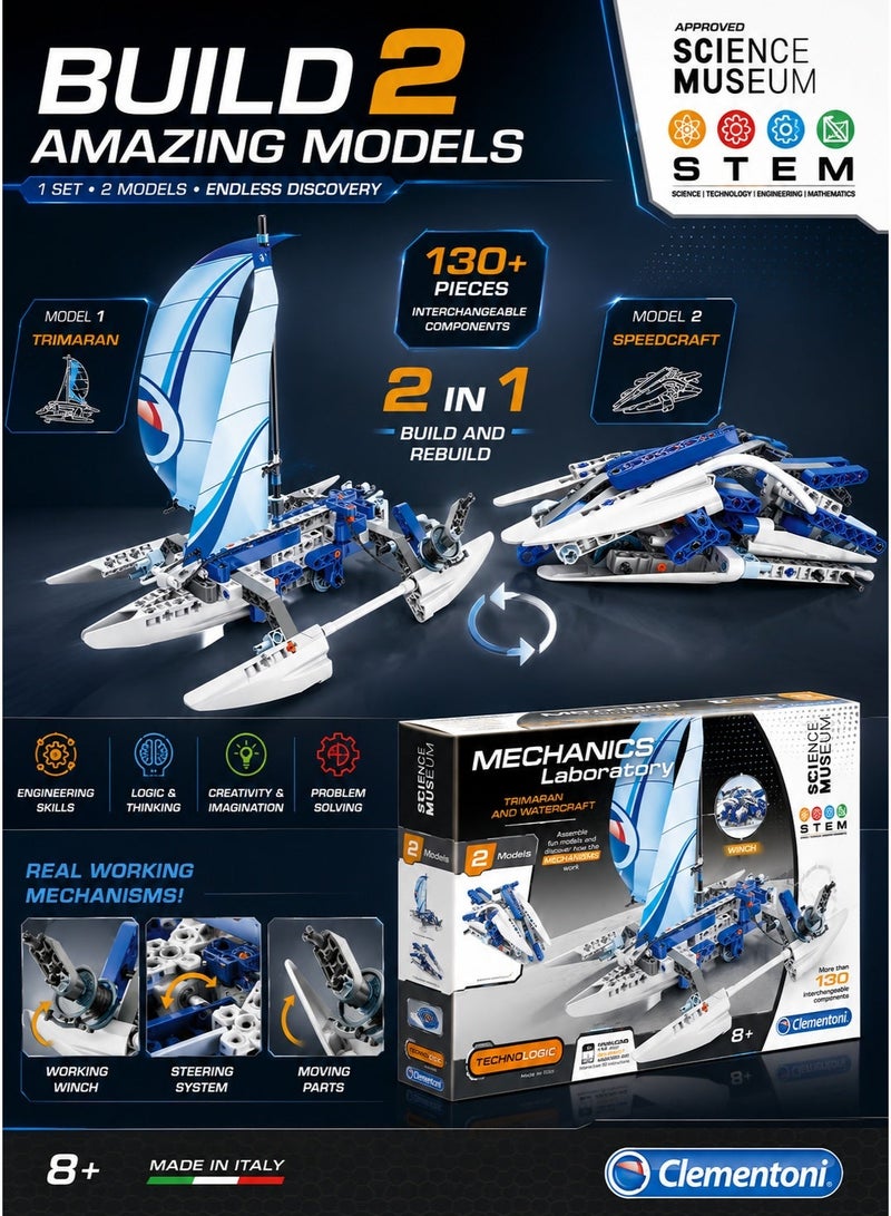 Clementoni Pack of 4 Clementoni Laboratory Mechanics Trimaran and Watercraft for Kids - Image 2
