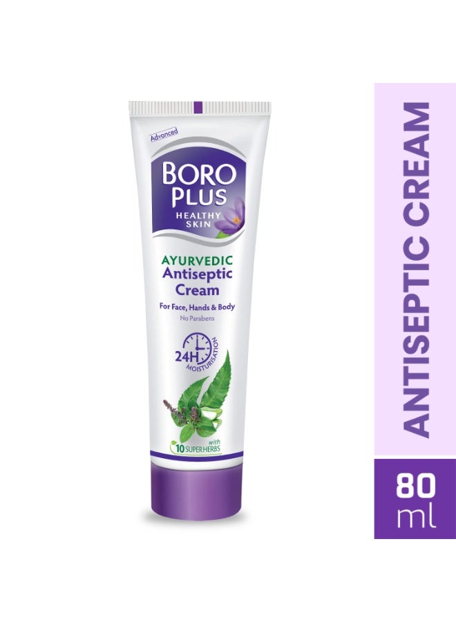 BOROPLUS Antiseptic Cream, 24 Hour Moisturisation, Ayurvedic, Neem, Tulsi & Aloe Vera, 80ml (Pack of 3) - Image 2
