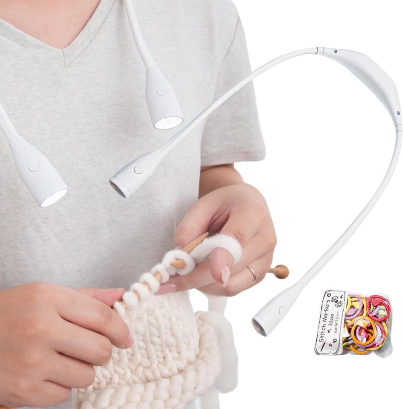 Neck Reading Light - Neck Led Knitting Crochet Light,Rechargeable Knitting Crochet Craft, Reading Lamp for Bedroom Camping - Image 1