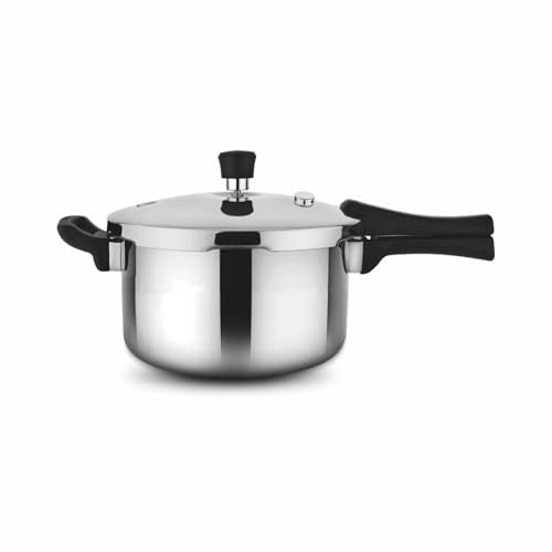Prabha Stainless Steel Pressure Cooker Outer Lid 3 Litre | Tri-Ply Whizz Cookers Manual | Kitchen Must-Have Cookware Pots & Pans | ISI Certified | Fast & Safe Healthy Cooking | Gas & Induction - Image 1