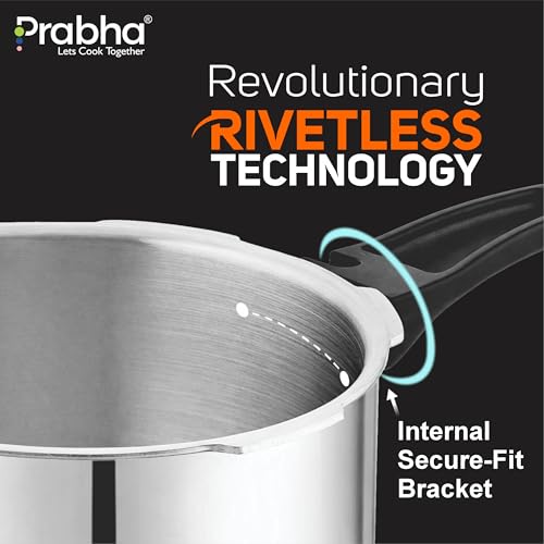 Prabha Stainless Steel Pressure Cooker Outer Lid 3 Litre | Tri-Ply Whizz Cookers Manual | Kitchen Must-Have Cookware Pots & Pans | ISI Certified | Fast & Safe Healthy Cooking | Gas & Induction - Image 5