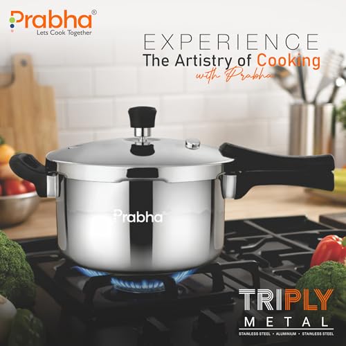 Prabha Stainless Steel Pressure Cooker Outer Lid 3 Litre | Tri-Ply Whizz Cookers Manual | Kitchen Must-Have Cookware Pots & Pans | ISI Certified | Fast & Safe Healthy Cooking | Gas & Induction - Image 3