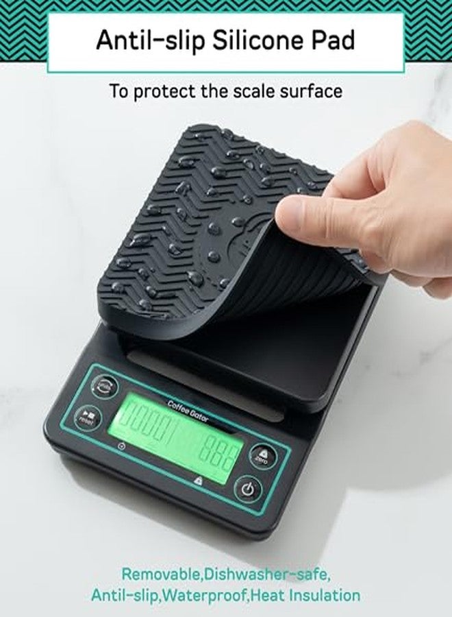 Coffee Gator Coffee Scale 0.1g Precision with Timer - 3kg Digital Scale Large LCD Weighing Kitchen Multifunctional for Pour-Over, Espresso, French Press, Bean, Food, Drink - Image 4