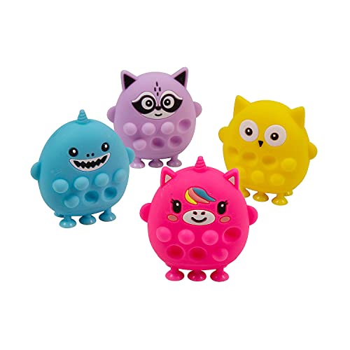 Fun Express 3D Lotsa Pop Suction Characters 4 Pieces - Image 1