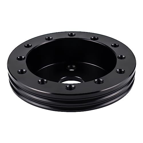QYMOPAY 05 Steering Wheel Hub Adapter Conversion Spacer 6 Hole to 3 Hole Steering Wheel Adapter Grant Adapter Boss Kit Black - Image 1