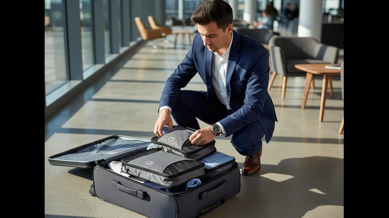 GOX Premium 5-Piece Packing Cubes Set for Travel, Lightweight Durable Luggage Organizer Bags with Double Zipper Mesh Top, 1 Large 2 Medium 2 Small, Nylon, Space-Saving Suitcase Storage (Grey) - Image 4