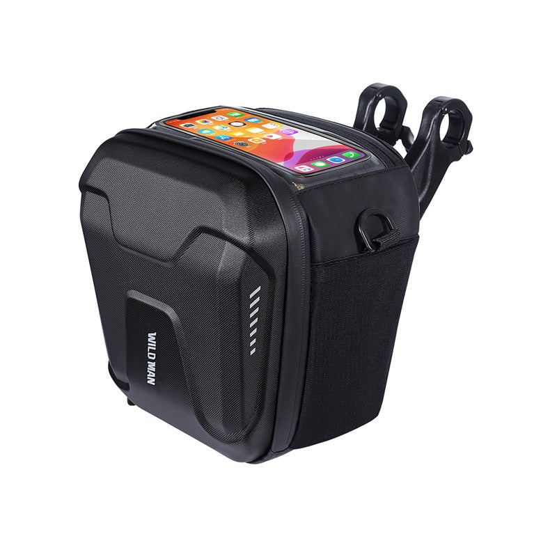 Generic WILD MAN Bike Handlebar Bag Touchscreen EVA Black