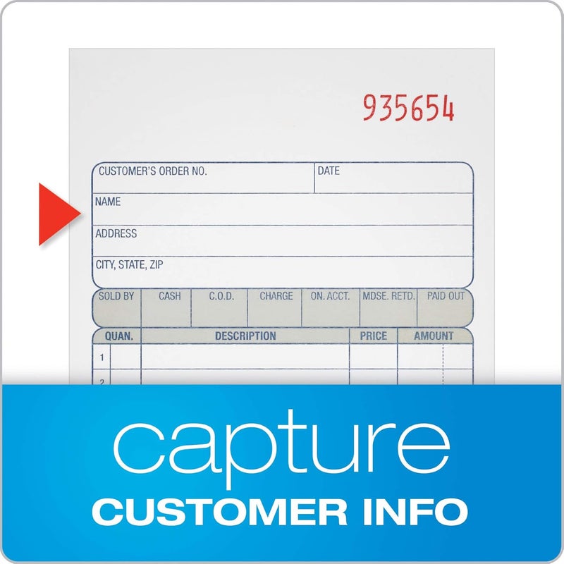 Adams Sales Order Books - 2-Part Carbonless Forms, White/Canary, 4-3/16" x 7-3/16", 50 Sets per Book, 3 Pack - Image 3