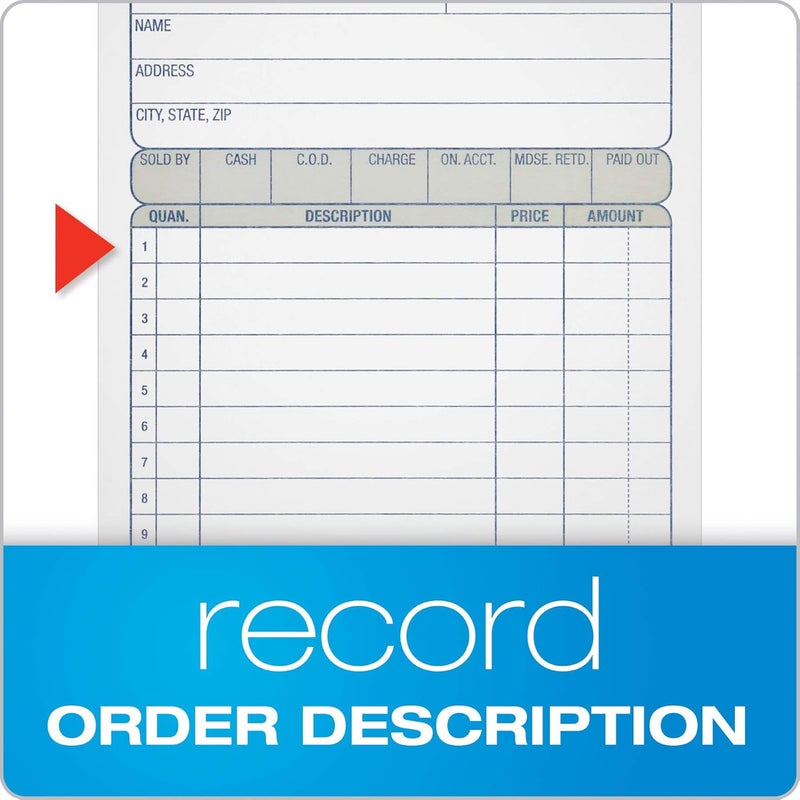 Adams Sales Order Books - 2-Part Carbonless Forms, White/Canary, 4-3/16" x 7-3/16", 50 Sets per Book, 3 Pack - Image 4