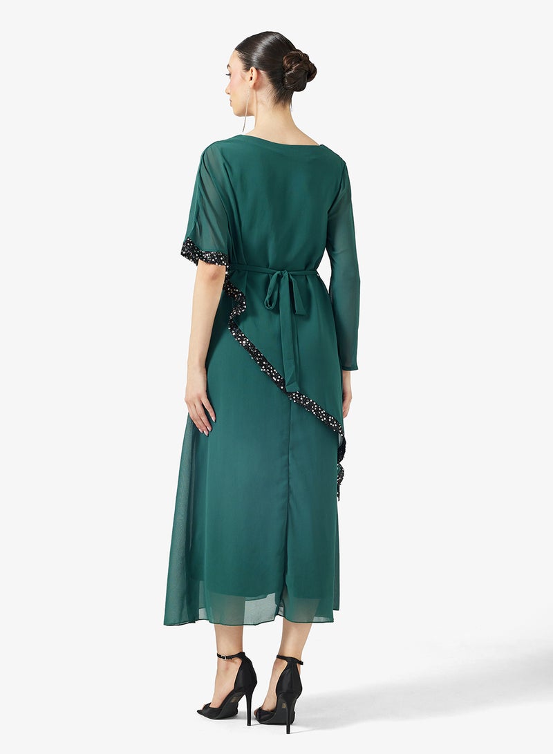 Khizana A-line Dress With One Sided Flouncy Sleeve - Image 2