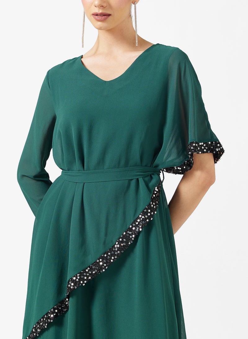 Khizana A-line Dress With One Sided Flouncy Sleeve - Image 3