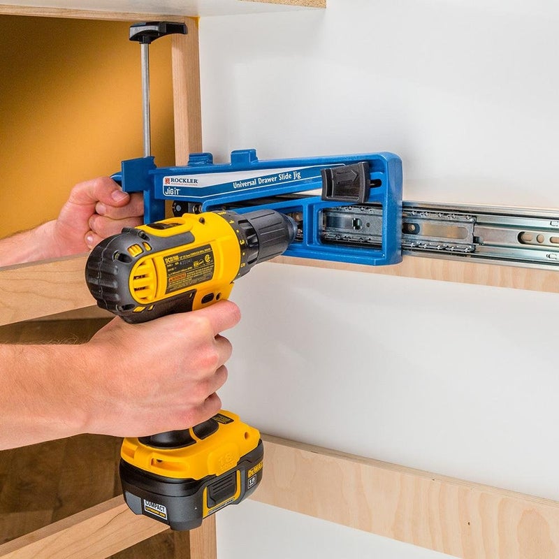 Rockler Universal Drawer Slide Jig - Cabinet Hardware Jig Install Drawer Slides Quickly, Accurately - Hardware Installation Jig w/Locking Wedge to Secure Cabinet Slide - Adjustable Woodworking Tools - Image 3