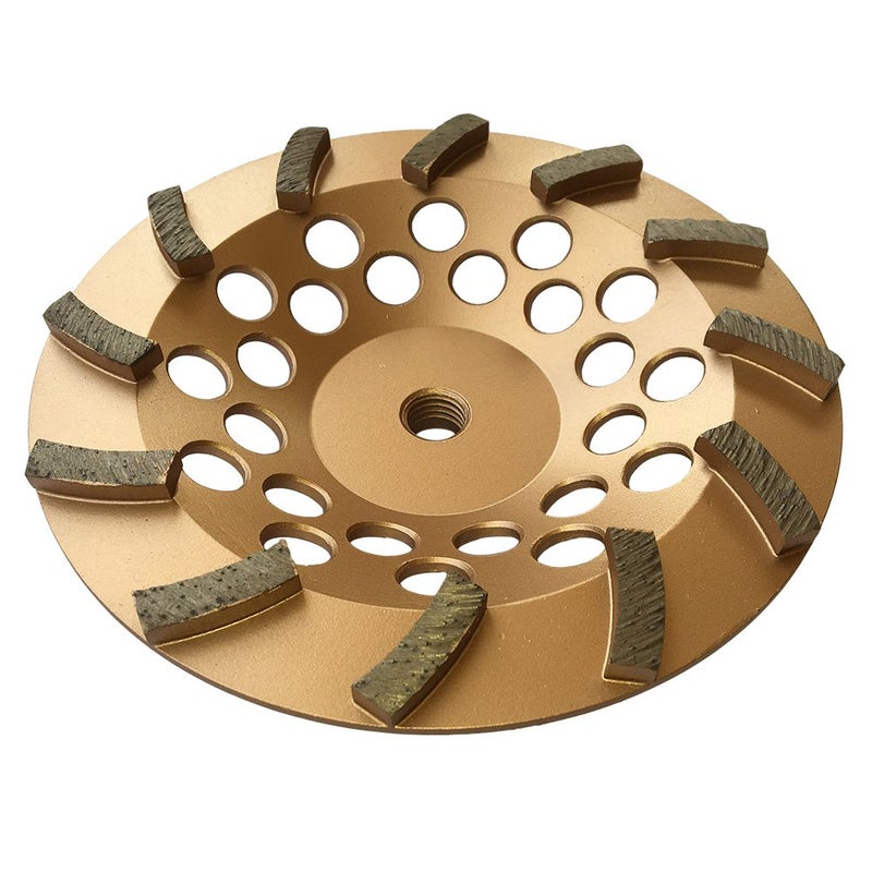 7 Diamond Grinding Wheels for Concrete or Masonry 12 Turbo Segments 3040 Grit Medium Bond 5811 Arbor
