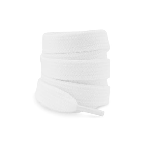 UamGlsob Flat Thick Cotton Shoe Laces for Alexander Mcqueen Sneakers, 1/2''(1.2cm) Fat Wide Shoelaces, Shoe Strings Replacement Laces for Skate Shoes (White, 47''/120cm) - Image 2
