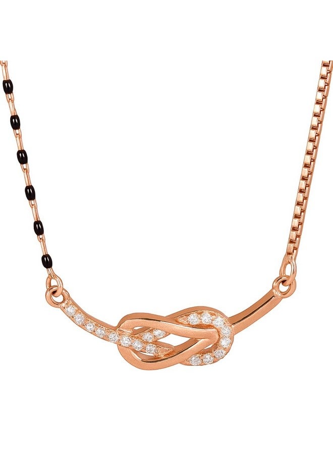 ZAVYA 925 Sterling Silver Elegant CZ Studded Rose Gold Plated Mangalsutra | Gift for Women | With Authenticity Certificate & 925 Stamp - Image 1