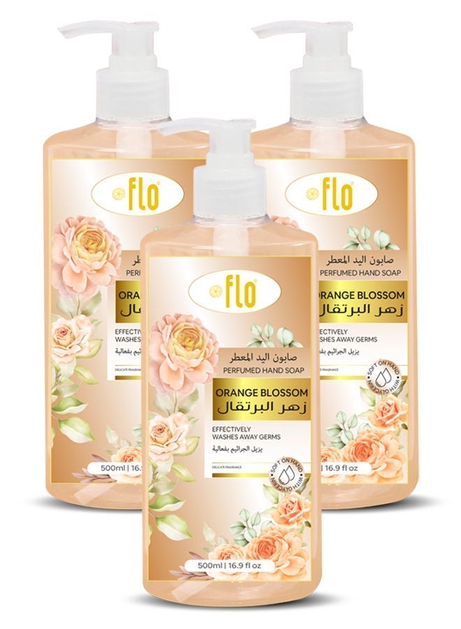 FLO Hand Wash Orange blossom 3x500ml - Image 1