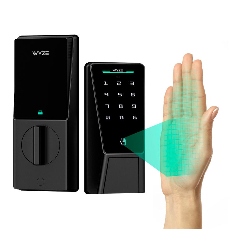 Wyze Palm Lock Smart Door Lock with Palm Vein Recognition Keyless Entry Smart Locks for Front Door Keypad Auto Lock Dual Battery WiFi Works with Alexa Google BHMA IP53 Mechanical Key - Image 2