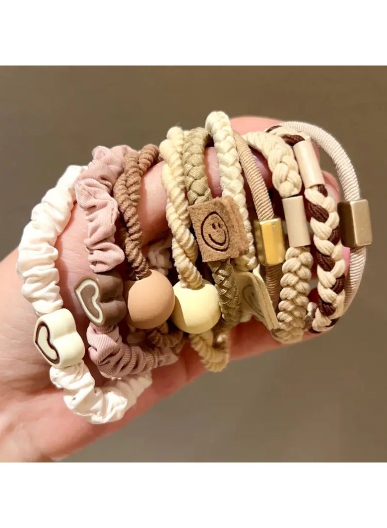 Goolsky 10 Pcs Minimalist Hair Ropes Set Soft High Elastic Hair Rings Casual Versatile Ponytail Hair Scrunchies - Image 5