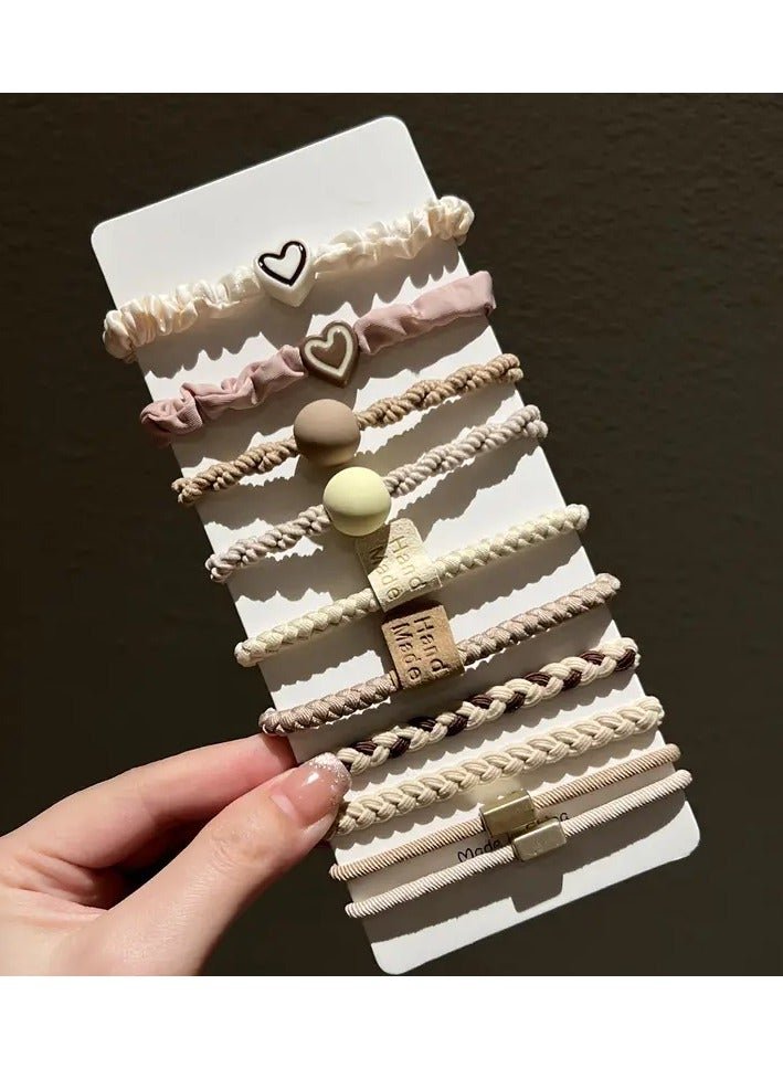 Goolsky 10 Pcs Minimalist Hair Ropes Set Soft High Elastic Hair Rings Casual Versatile Ponytail Hair Scrunchies - Image 1