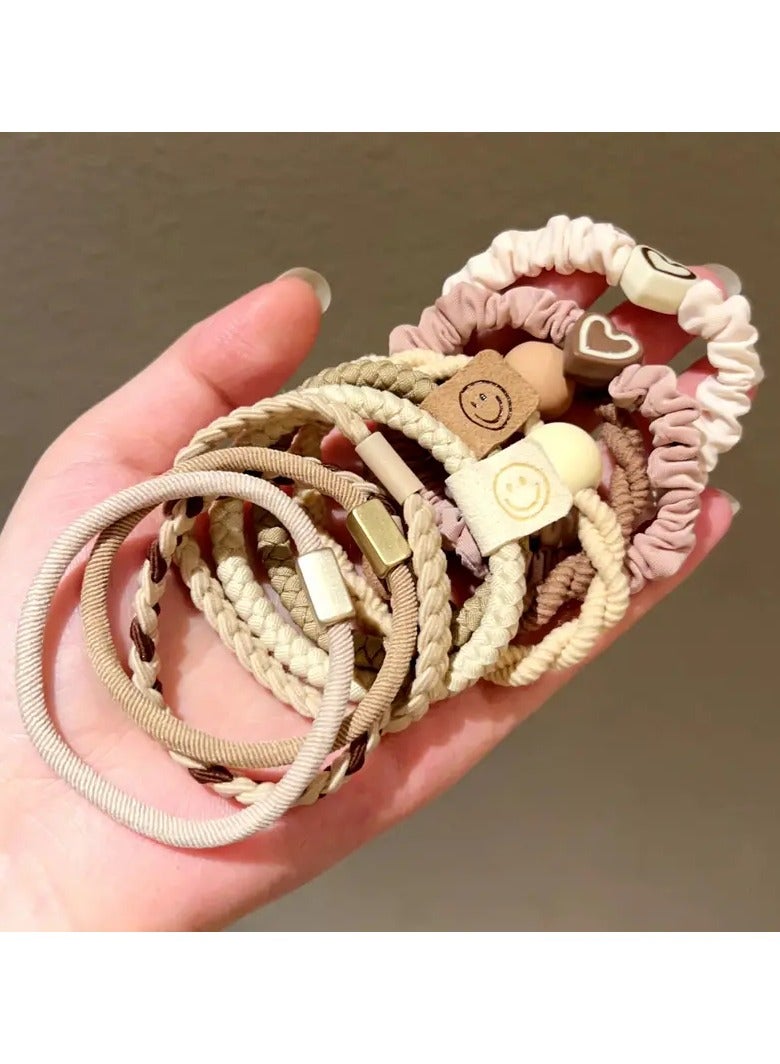 Goolsky 10 Pcs Minimalist Hair Ropes Set Soft High Elastic Hair Rings Casual Versatile Ponytail Hair Scrunchies - Image 2