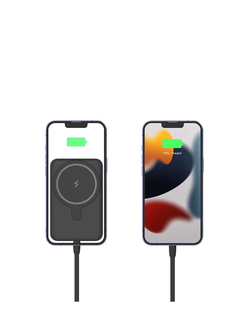 GULFLINK Fast Magnetic Portable Power Bank Charger for Apple iPhone 12/13/14/15 series 5000mah Black - Image 4