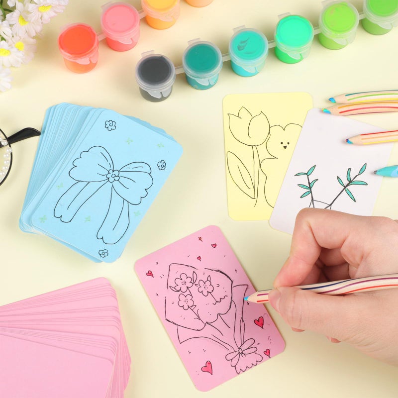 WSICSE 200 Blank Index Cards 8.5 x 5.5 cm, 5 Colours, Blank Cards Made of Cardboard - Image 5