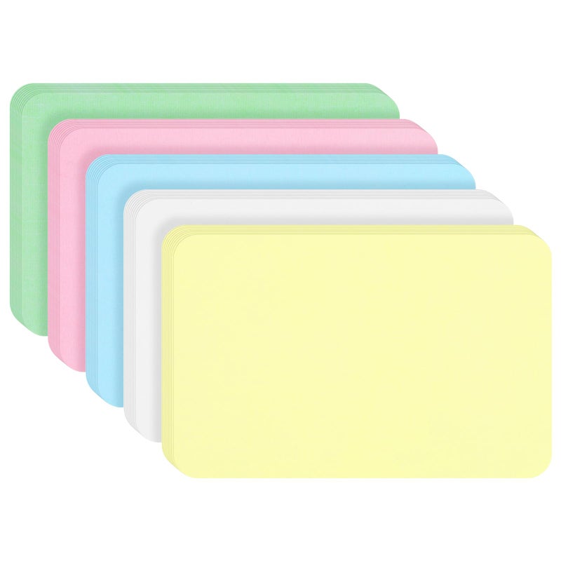 WSICSE 200 Blank Index Cards 8.5 x 5.5 cm, 5 Colours, Blank Cards Made of Cardboard - Image 1