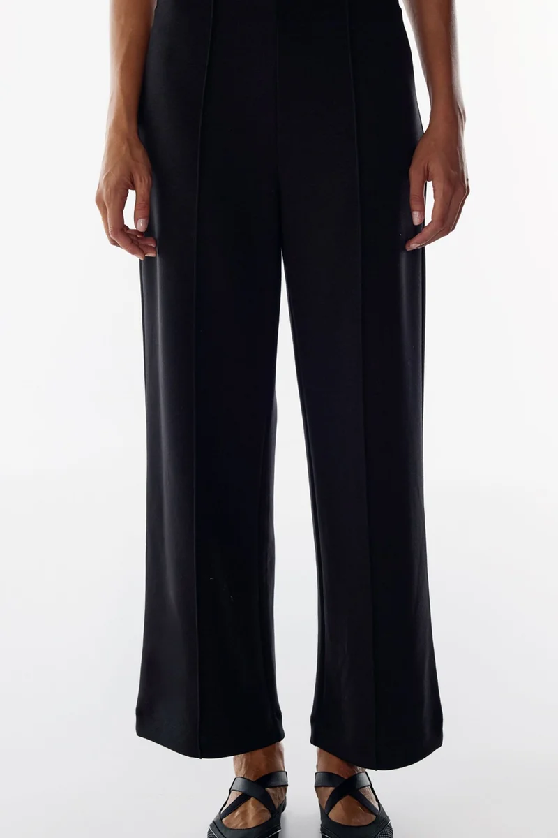 بنتي PENTI Ribbed High Waist Wide Leg Trousers