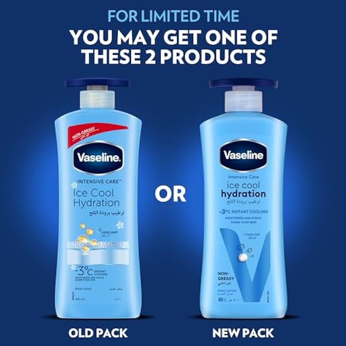 Vaseline Intensive Care Body Lotion Ice Cool Hydration hydrates and cools your skin down by -5 °C 400ML - Image 3
