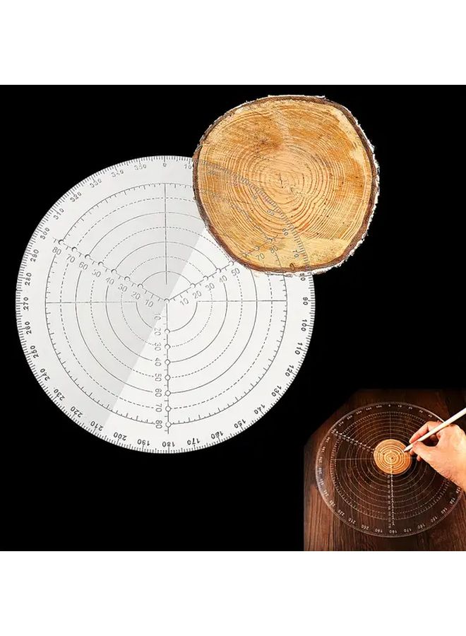 1pc Clear Acrylic Round Center Finder Compass Tool For Woodturning Drawing Circles DIY Crafts - Image 2