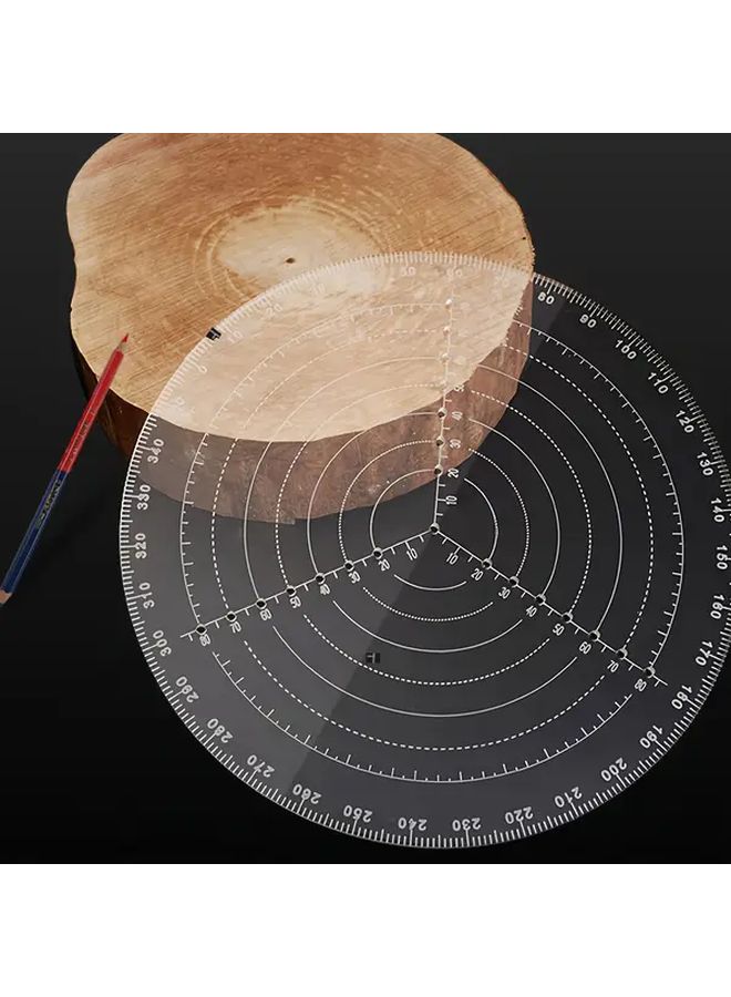 1pc Clear Acrylic Round Center Finder Compass Tool For Woodturning Drawing Circles DIY Crafts - Image 3