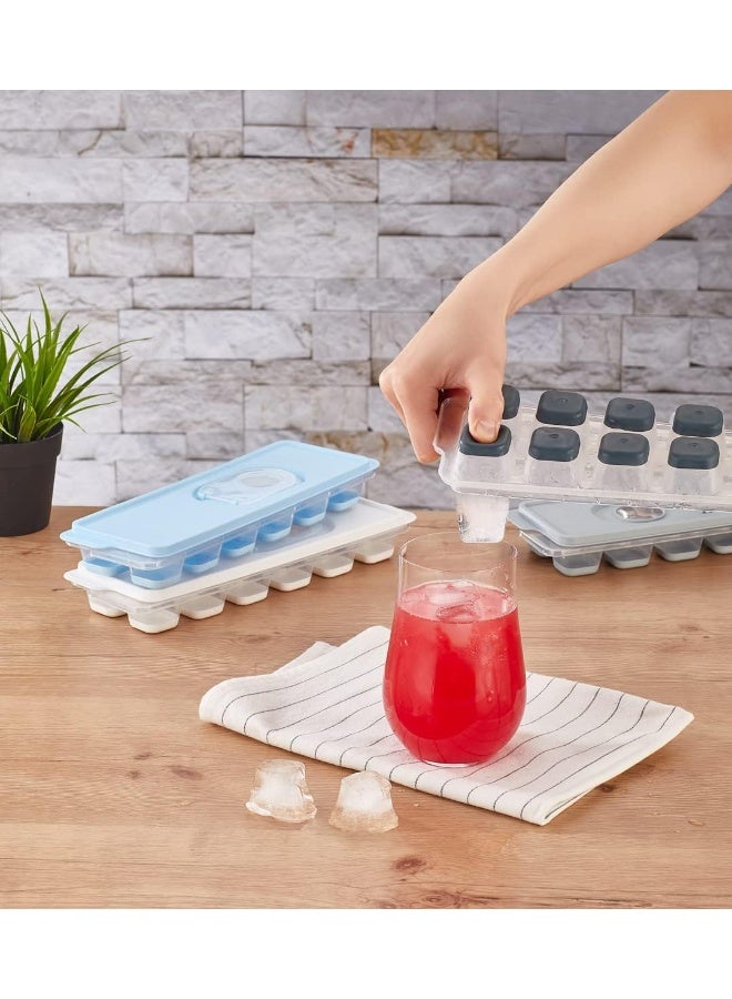 ORGANiZERS Ice Cube Tray With Easy Release Base With Removable Lid, 15 Cubes, Bpa Free, White - Image 5