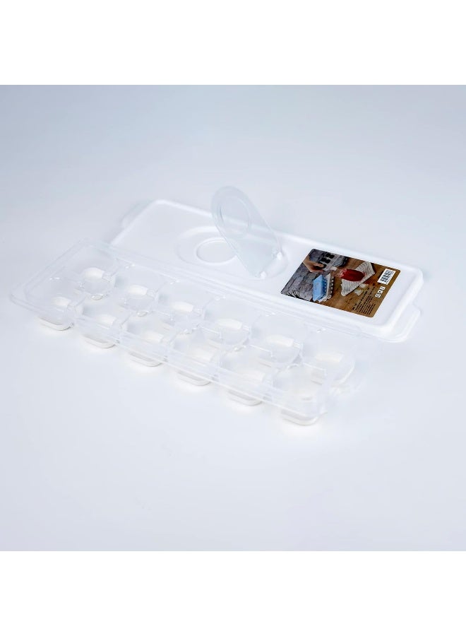 ORGANiZERS Ice Cube Tray With Easy Release Base With Removable Lid, 15 Cubes, Bpa Free, White - Image 1