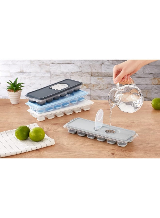 ORGANiZERS Ice Cube Tray With Easy Release Base With Removable Lid, 15 Cubes, Bpa Free, White - Image 4