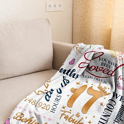 Ruvinzo 17 Year Old Girl Gift Ideas, Gifts for 17 Year Old Girl, 17th Birthday Gifts for Girls, Best Birthday Gifts Blanket 60” x 50” for 17 Yr Girls, Happy 17th Bday - Image 2