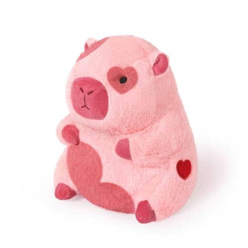 Ditucu Original Loving Capybara Plush with Red Heart 11 inch Cute Capibara Stuffed Animal for Romantic Sweet Valentines Day Gifts Soft Plushies Toys for Kids Girlfriend Pink - Image 1