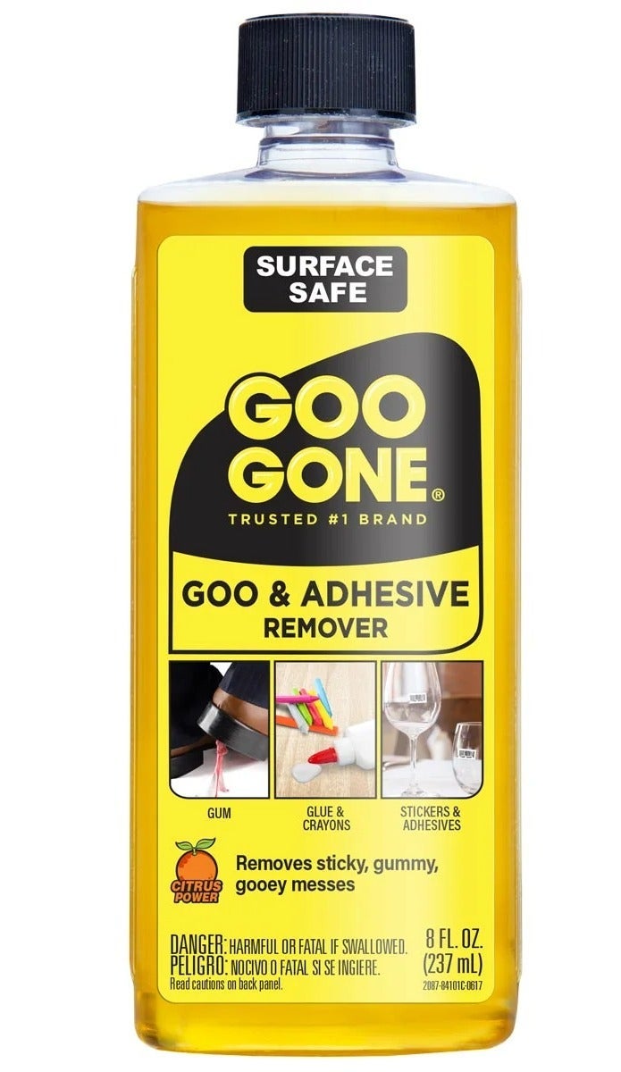 Goo Gone Goo & Adhesive Remover 237ml – Sticky Residue Cleaner for Stickers Glue Gum Grease Crayon Wax | Surface Safe Citrus Cleaning Liquid for Home Kitchen Glass Wood - Image 1