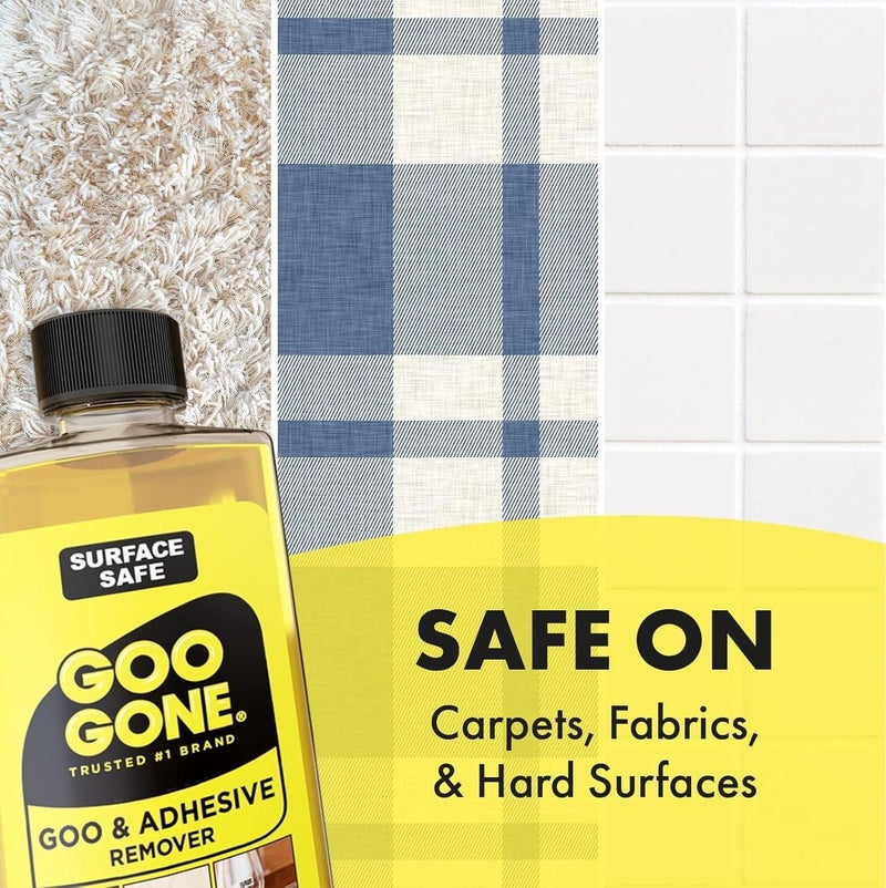 Goo Gone Goo & Adhesive Remover 237ml – Sticky Residue Cleaner for Stickers Glue Gum Grease Crayon Wax | Surface Safe Citrus Cleaning Liquid for Home Kitchen Glass Wood - Image 3
