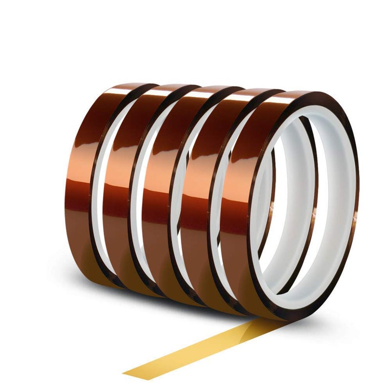 Anonbasics Kapton Polyimide Heat Resistant/High Temperature/Thermal Tape/SublimationTape 10mm X 33 Mtrs (Pack Of 5) - Image 1