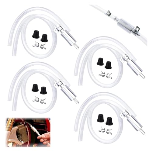 MeiAid 4 PCS Brake Bleeder Hose Motorcycle Brake Bleeder Kit One Way Check Valve Tube Bleeding Tool Kit for Hydraulic System Bleeding for Car Motorcyle ClutchSoft Tube with Metal Clips - Image 1