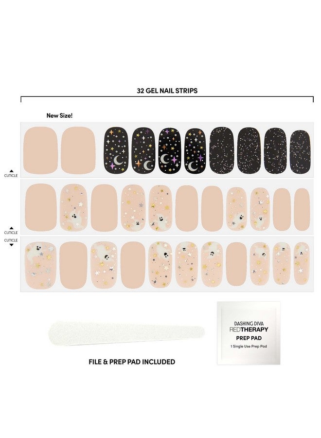 DASHING DIVA Gloss Halloween Glow In The Dark Nail Strips - Boo Crew | Uv Free, Long Lasting, Cute Halloween Gel Nail Stickers | Contains 32 Nail Wraps, 1 Prep Pad, 1 Nail File - Image 2
