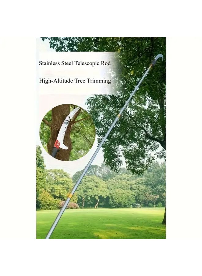 Telescopic Pruning Pole With Hook And Saw Extendable 2 1m 6 89ft For Tree Trimming - Image 1