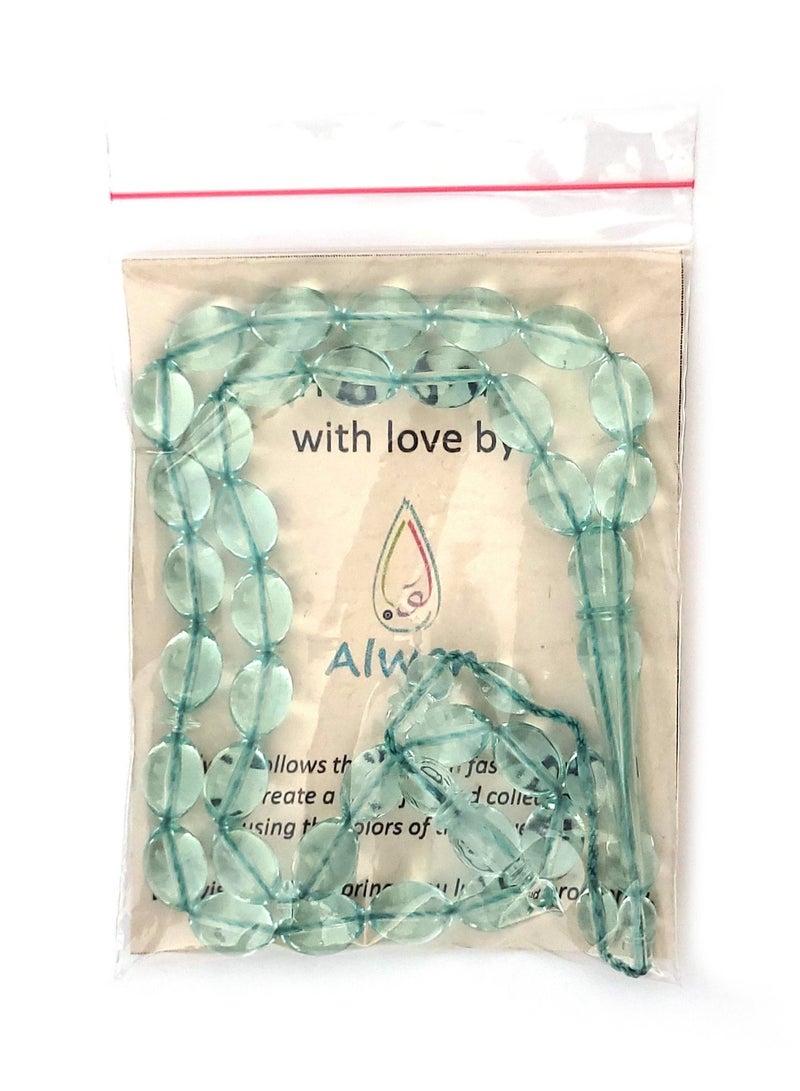 Alwan 33 Count Muslim Prayer Beads - Light Blue  - Image 3