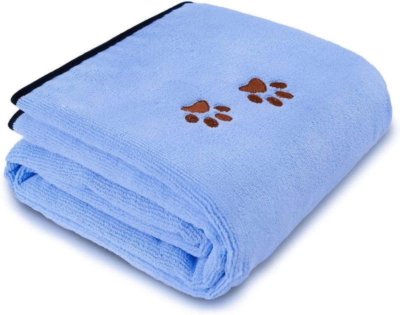 CHANEDE منشفة كلاب فائقة الامتصاص ناعمة منشفة قطط مايكروفايبر لتجفيف الاستحمام مناشف حيوانات أليفة للكلاب والقطط والجراء صغيرة (50 * 90) (أزرق) مصقول بدقة عالية / عملية صقل دقيقة - Image 1