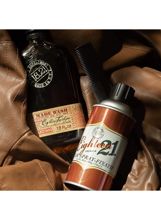 18.21 Man Made Premium Hair Spray for Men, All-Day Flexible Hold, 10 oz. - Styling Hairspray with Matte Finish, Sweet Tobacco Scent - Professional, Non-Greasy Hairspray for All Hair Types - Image 5