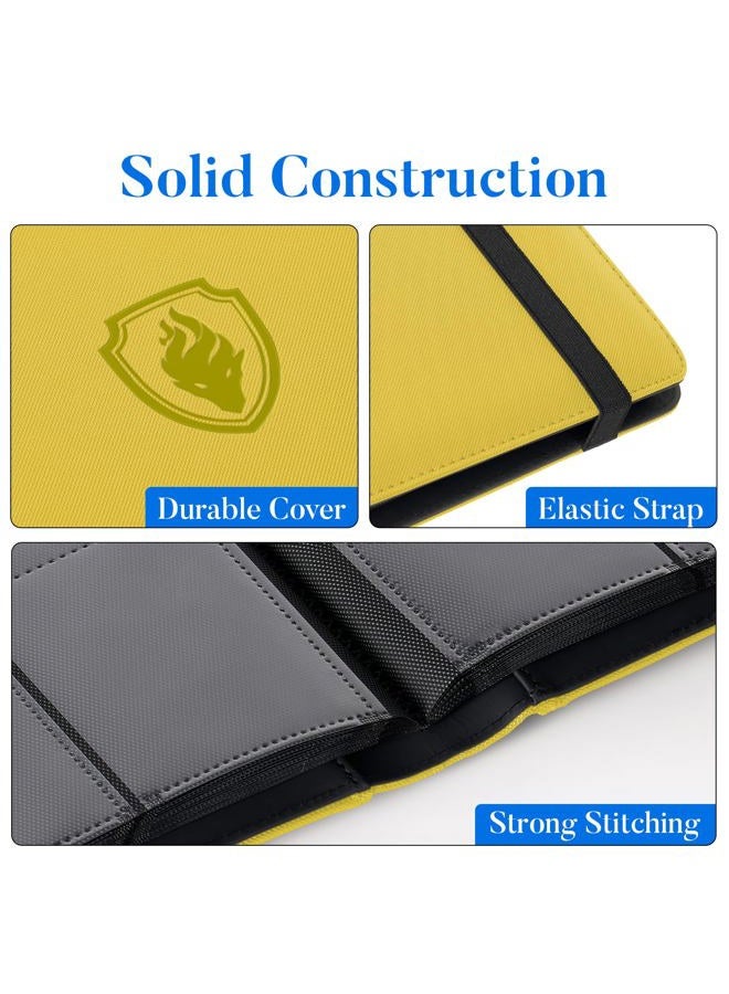 Fabmaker Trading Card Binder 9 Pocket, PU Cover Card Collection Binder for 360 Cards, Premium Card Book, Sturdy Card Holder Folders, Card Album for YuGiOh, MTG, TCG, Game Cards & Sports Cards, Yellow - Image 2